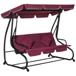 Outsunny 3 Seat Outdoor Free Standing Swing Bench Porch Swing With Stand, Comfortable Cushioned Fabric & Included Canopy 16 Outsunny 3 Seat Outdoor Free Standing Swing Bench Porch Swing With Stand, Comfortable Cushioned Fabric & Included Canopy -Crosley Sales Store GUEST 0084cd66 ba9c 4264 8748 2e690cdf1b68