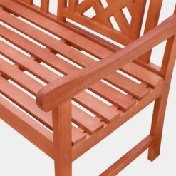 Malibu Plaid Hardwood Eucalyptus Outdoor Patio Bench - Tan - Vifah -Crosley Sales Store GUEST 008f61fc f113 4275 91ec 142b5d53d116