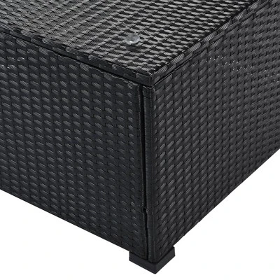 6pc Wicker Patio Conversation Set With Cushions - Black/Gray - GODEER 6 6pc Wicker Patio Conversation Set With Cushions - Black/Gray - GODEER - Image 6