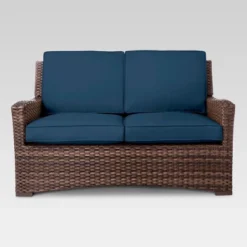 Halsted Wicker Patio Loveseat - Threshold -Crosley Sales Store GUEST 015572ac 0574 4d81 a904 e46380cf37f7