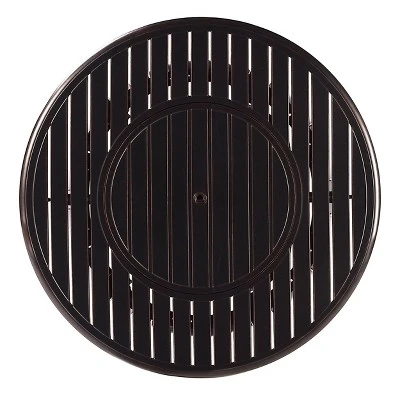 5pc Set With 44" Outdoor Aluminum Round Fire Table & 4 Deep Seating Swivel Rocking Chairs & Wind Blocker Lid - Oakland Living 4 5pc Set With 44" Outdoor Aluminum Round Fire Table & 4 Deep Seating Swivel Rocking Chairs & Wind Blocker Lid - Oakland Living - Image 4