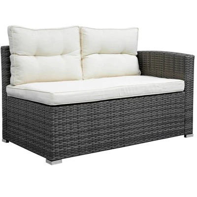 4pc Wicker Patio Set With Large Storage Box & Cushions - Gray/Beige - GODEER 5 4pc Wicker Patio Set With Large Storage Box & Cushions - Gray/Beige - GODEER - Image 5