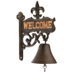 Juvale Cast Iron Bell, Welcome Entry Door Bell, Antique Doorbell Decoration, Black, 6.7 X 8.9 X 0.8 In -Crosley Sales Store GUEST 02fa0fd9 a023 4ca0 9d45 8cf5c6557895