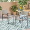 Luton 2pk Wicker & Aluminum Patio Dining Chair - Gray - Christopher Knight Home