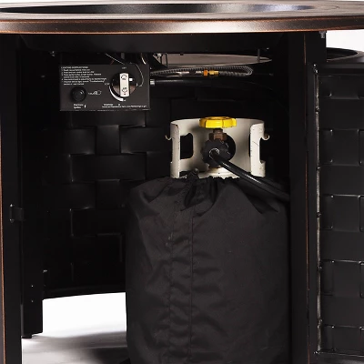 Oakland Living 5pc Deep Seating Swivel Aluminum Outdoor Patio Fire Pit Dining Set With 44" Round Fire Table With Weave Pattern Copper 9 Oakland Living 5pc Deep Seating Swivel Aluminum Outdoor Patio Fire Pit Dining Set With 44" Round Fire Table With Weave Pattern Copper - Image 9