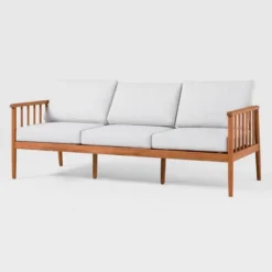 Saracina Home Modern Boho Eucalyptus Outdoor Spindle Sofa With Cushions -Crosley Sales Store GUEST 07b63e12 cb07 408e a945 45c4d739af90