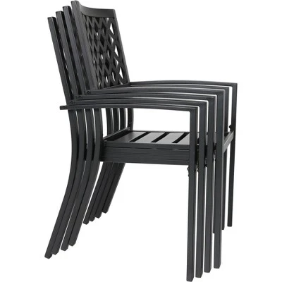 7PC Metal Patio Dining Set With Rectangular Expandable Table & 6 Chairs - Captiva Designs 6 7PC Metal Patio Dining Set With Rectangular Expandable Table & 6 Chairs - Captiva Designs - Image 6