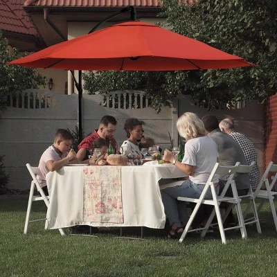 Nature Spring Offset Patio Umbrella - 10', Orange 1 Nature Spring Offset Patio Umbrella - 10', Orange