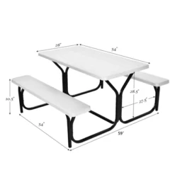Costway Picnic Table Bench Set Outdoor Backyard Patio Garden Party Dining All Weather White 13 Costway Picnic Table Bench Set Outdoor Backyard Patio Garden Party Dining All Weather White -Crosley Sales Store GUEST 09603f7d 6d42 457b 8c46 935cfe0daf3f
