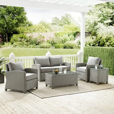 5pc Bradenton Outdoor Steel Conversation Set Gray - Crosley 1 5pc Bradenton Outdoor Steel Conversation Set Gray - Crosley
