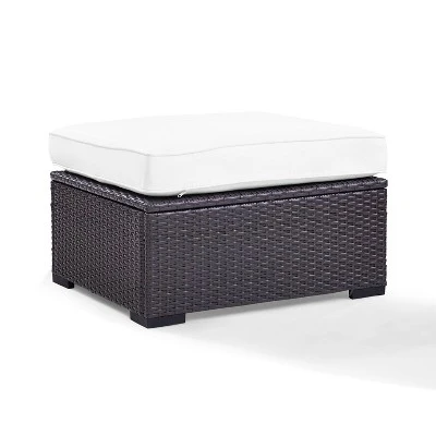 Biscayne Outdoor Wicker Ottoman - White - Crosley 6 Biscayne Outdoor Wicker Ottoman - White - Crosley - Image 6