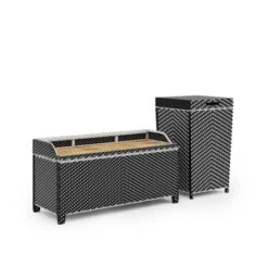 2pc Maksville Outdoor Aluminum Storage Bench & Trash Can - MiBasics -Crosley Sales Store GUEST 0ac1d048 ac8e 4f5b abf6 0a3f87185137