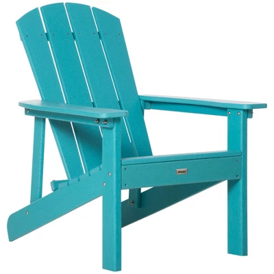 Outsunny Plastic Adirondack Chair, Outdoor Fire Pit Seating HDPE Lounger Chair With High Back And Wide Seat For Patio, Backyard, Garden 6 Outsunny Plastic Adirondack Chair, Outdoor Fire Pit Seating HDPE Lounger Chair With High Back And Wide Seat For Patio, Backyard, Garden - Image 6