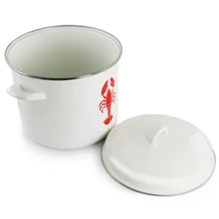 Martha Stewart Enamel On Steel 16 Quart Lobster Pot In Cream
