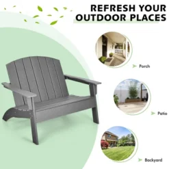 Costway 2PCS Patio Adirondack Chair Loveseat Bench HDPE Weather Resistant Grey 9 Costway 2PCS Patio Adirondack Chair Loveseat Bench HDPE Weather Resistant Grey -Crosley Sales Store GUEST 0b97912f d688 4885 897c 3abfde4a63a2