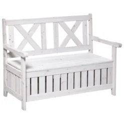 Outsunny 29 Gallon Garden Storage Bench With Wooden Frame, Large Entryway Deck Box W/ Unique X-Shape Back, Louvered Side Panels For Patio, Garden, Deck, Porch & Balcony -Crosley Sales Store GUEST 0c7a0a32 6d15 464d 959b 1e90174a6046