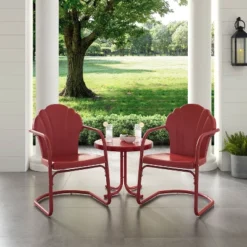 3pc Tulip Seating Set - Red - Crosley -Crosley Sales Store GUEST 0ce9b8da 476f 4adb 9479 0588063c2bba