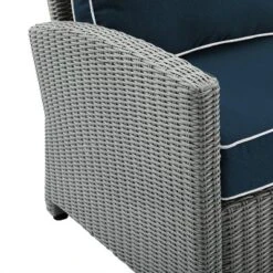 Bradenton 3pc Outdoor Wicker Sofa & 2 Ottoman Set - Navy/Gray - Crosley -Crosley Sales Store GUEST 0d5e9407 25e3 43e2 9c3a 8857a4897c5e