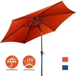 Costway 9FT Patio Umbrella Patio Market Steel Tilt W/ Crank Outdoor Yard Garden Orange -Crosley Sales Store GUEST 0da1a856 69e5 4232 a04b 1a7cb9fc9ced
