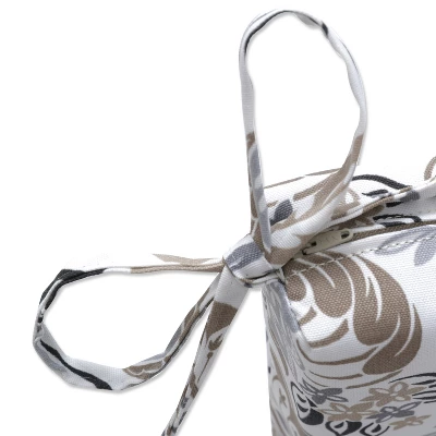 45" X 18" Outdoor/Indoor Bench Cushion Dailey Pewter Black - Pillow Perfect 2 45" X 18" Outdoor/Indoor Bench Cushion Dailey Pewter Black - Pillow Perfect - Image 2