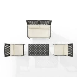 4pc Alistair Outdoor Steel Conversation Set Creme/Matte Black - Crosley -Crosley Sales Store GUEST 0e46cac2 e657 4d98 b560 d7445d2acb9d