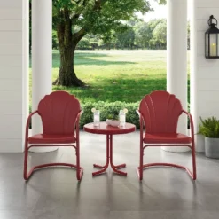 3pc Tulip Seating Set - Red - Crosley -Crosley Sales Store GUEST 0f2b0f26 4e61 4f91 8f12 e324185d101c
