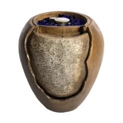 Teamson Home Outdoor 22 Inch Water Fountain Pot With Fire Pit And Fire Glass, Brown -Crosley Sales Store GUEST 0fa07af1 c91f 4078 90ff efa81e2a5b6c