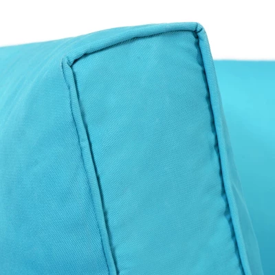 5pc Wicker Patio Sectional Seating Set With Cushions - Espresso/Blue - GODEER 10 5pc Wicker Patio Sectional Seating Set With Cushions - Espresso/Blue - GODEER - Image 10