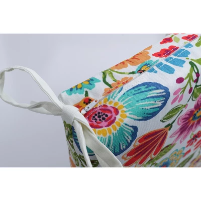 Gregoire Prima Outdoor Squared Corners Chair Pad Set Blue - Pillow Perfect 2 Gregoire Prima Outdoor Squared Corners Chair Pad Set Blue - Pillow Perfect - Image 2