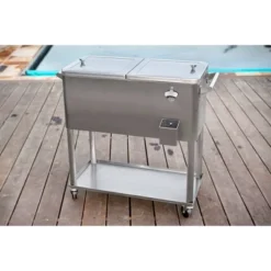 Permasteel 80qt Stainless Steel Outdoor Cooler Cart Silver -Crosley Sales Store GUEST 10a538e9 7f39 45d2 8944 6249cca86c61