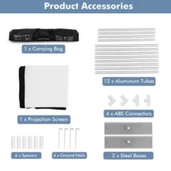 Costway 100'' Projector Screen W/ Stand 16:9 HD 4K Indoor Outdoor Projection Movie Screen -Crosley Sales Store GUEST 118cf8d2 4282 492c 8cf7 d5fe68b17c55