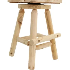 Sunnydaze Decor Sunnydaze Unfinished Fir Wood Log Cabin Style Rustic Swivel Bar Stool -Crosley Sales Store GUEST 121a2b24 fc00 4e8d 80ad ff1f576480a9