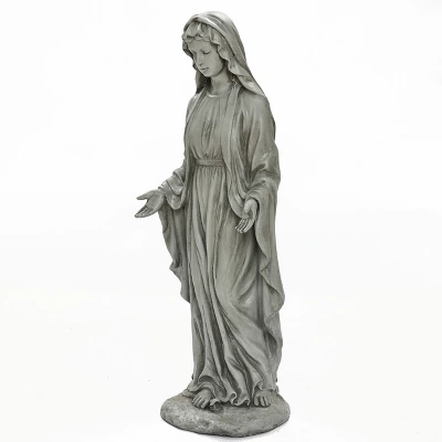 LuxenHome 30.5" H Virgin Mary Indoor Outdoor Statue Garden Statues, Gray Or Ivory 8 LuxenHome 30.5" H Virgin Mary Indoor Outdoor Statue Garden Statues, Gray Or Ivory - Image 8