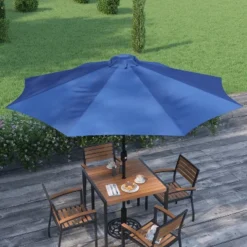 Merrick Lane 9' Round UV Resistant Outdoor Patio Umbrella With Height Lever And 33° Push Button Tilt -Crosley Sales Store GUEST 132dfdc0 8f1b 47a3 ab0b 1370cad23548