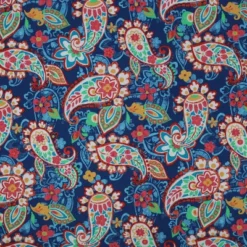 2pk Paisley Party Wrought Iron Outdoor Seat Cushions Blue - Pillow Perfect