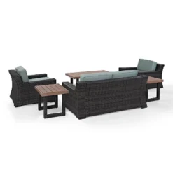 Beaufort 6pc Outdoor Wicker Conversation Set - Mist - Crosley -Crosley Sales Store GUEST 13dd743f 7daf 4bd7 b363 d6445b2fe609