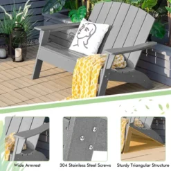 Costway 2PCS Patio Adirondack Chair Loveseat Bench HDPE Weather Resistant Grey 11 Costway 2PCS Patio Adirondack Chair Loveseat Bench HDPE Weather Resistant Grey -Crosley Sales Store GUEST 144ec61a 4514 4e2c 8f9a 6ec223458e03