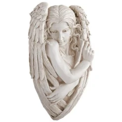 Design Toscano Tristan, The Timid Angel Wall Sculpture - Off-White