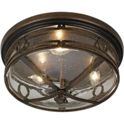 John Timberland Beverly Drive Rustic Flush Mount Outdoor Ceiling Light Bronze 7" Clear Seedy Glass For Post Exterior Barn Deck House Porch Yard Patio -Crosley Sales Store GUEST 14b4eddc 5685 4815 af28 ad06e89e798a