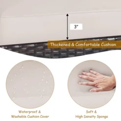 Costway 3PCS Patio Wicker Sofa Set Acacia Wood Frame With Beige &Turquoise Cushion Covers 16 Costway 3PCS Patio Wicker Sofa Set Acacia Wood Frame With Beige &Turquoise Cushion Covers -Crosley Sales Store GUEST 150134d9 6bd6 44fa 90bb edabadd4ae78