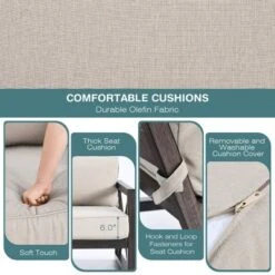 Costway 2PCS Patio Loveseat Coffee Table Set 6'' Thick Cushion Garden Beige -Crosley Sales Store GUEST 17994347 1004 4529 ae75 cece00ae8501