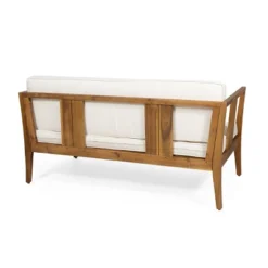 Nicholson Outdoor 4 Seater Acacia Wood Chat Set - Teak/Beige - Christopher Knight Home -Crosley Sales Store GUEST 17ac089c 56a3 45b0 a30a d94ae1e6914a