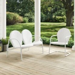 Griffith 2pc Outdoor Seating Set - White - Crosley -Crosley Sales Store GUEST 18b2a68a 7cf7 4cce ab4d 686690459ec9