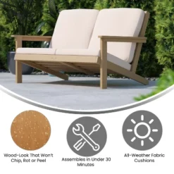 Merrick Lane All-Weather Poly Resin Wood Adirondack Style Deep Seat Patio Loveseat With Cushions 17 Merrick Lane All-Weather Poly Resin Wood Adirondack Style Deep Seat Patio Loveseat With Cushions -Crosley Sales Store GUEST 18f38de8 842f 4a4d 855f 17e243146603 1