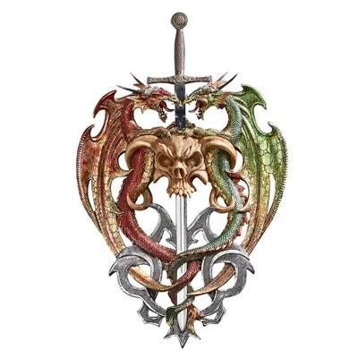 Design Toscano Hell-Bent Dragon Protectors Of The Sword Wall Sculpture 1 Design Toscano Hell-Bent Dragon Protectors Of The Sword Wall Sculpture