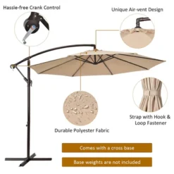 Costway 10FT Patio Offset Hanging Umbrella Easy Tilt Adjustment 8 Ribs Backyard BurgundyBeigeTanBlue 18 Costway 10FT Patio Offset Hanging Umbrella Easy Tilt Adjustment 8 Ribs Backyard BurgundyBeigeTanBlue -Crosley Sales Store GUEST 1a8006a1 40e1 4646 8fe3 bf82ecd9418e