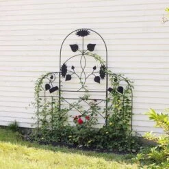 Achla Designs 90" Sunflower Decorative Iron Garden Trellis Black Powder Coat Finish -Crosley Sales Store GUEST 1a81c7c3 5cd8 4200 9f80 81d3798849ec