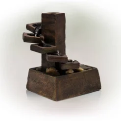 11" Resin Tiered Stone Eternity Tabletop Fountain Brown - Alpine Corporation -Crosley Sales Store GUEST 1b5ca965 4a3a 489b 8604 4f3e1e26a9c3