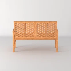 Slatted Chevron Acacia Wood Patio Loveseat – Saracina Home -Crosley Sales Store GUEST 1d339d35 688f 4639 9f62 b78ea6757dcf