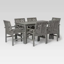 7pc Slatted Chevron Acacia Patio Dining Set - Saracina Home -Crosley Sales Store GUEST 1d49e516 b23d 4ee6 a1e1 e3a2c4f32dfa
